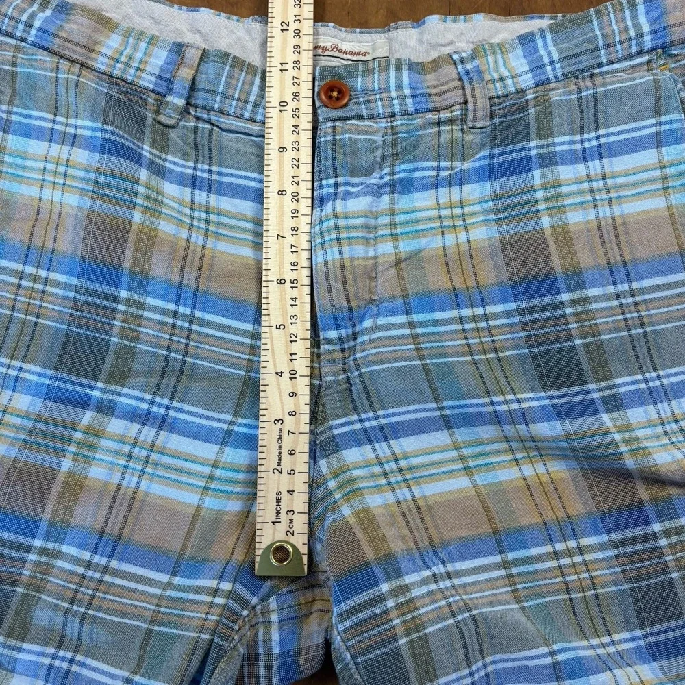 Tommy Bahama Plaid Linen‎ Shorts Lot 2 Mens Size 35 Summer Casual Beach Preppy